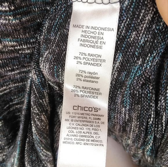 Chico's Heathered Space Dye Long Sleeve Scoop Neck Sweater Size 2 Large - Picture 8 of 8